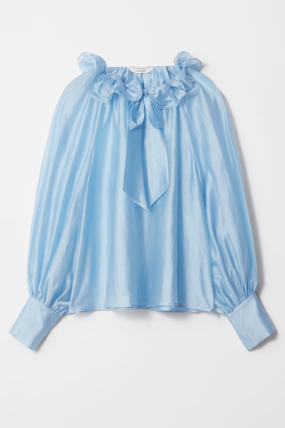 HM Bluse Mit Raffungen Und Bindedetail