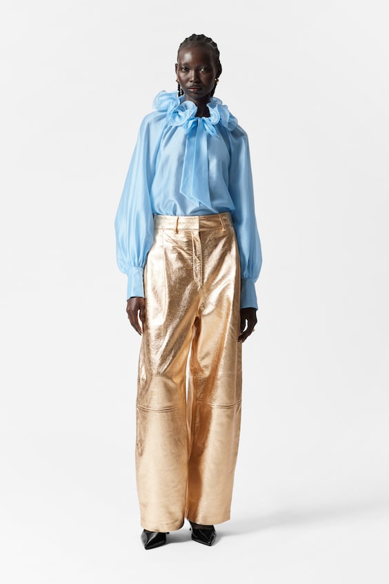 HM Bluse mit Raffungen und Bindedetail