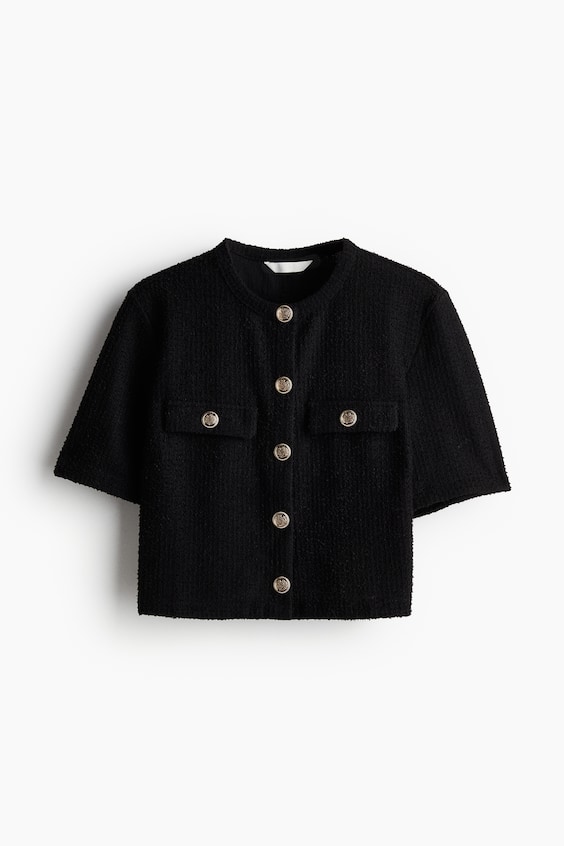 HM Bouclé-Cardigan Mit Kurzarm