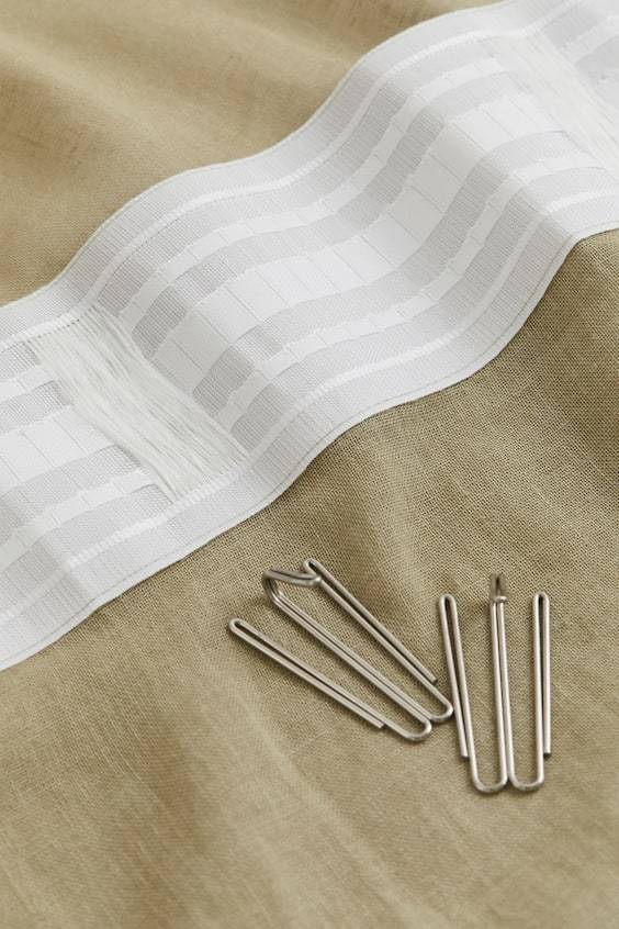 HM Breiter Vorhangschal Aus Leinenmix