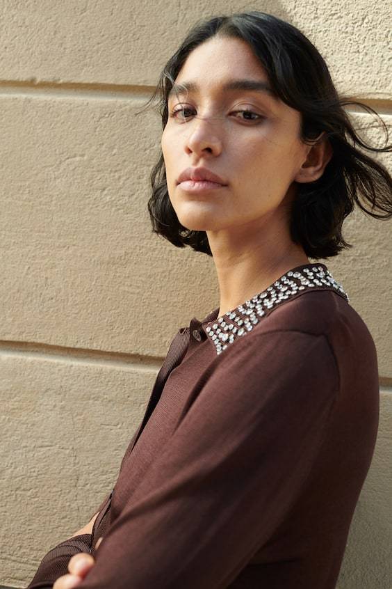 HM Cardigan Mit Strassverzierung