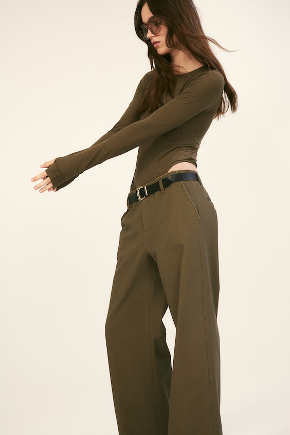 HM Chino Aus Twill Mit Offener Bundkante