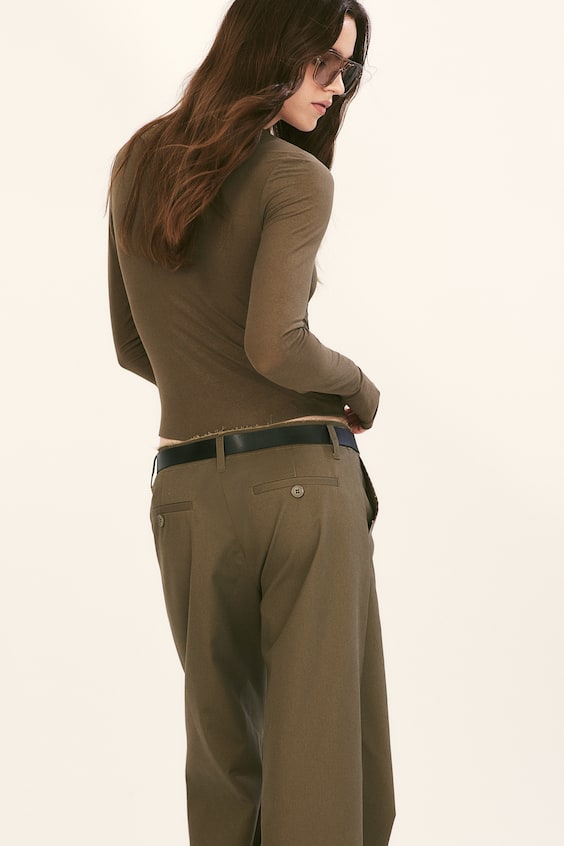 HM Chino Aus Twill Mit Offener Bundkante