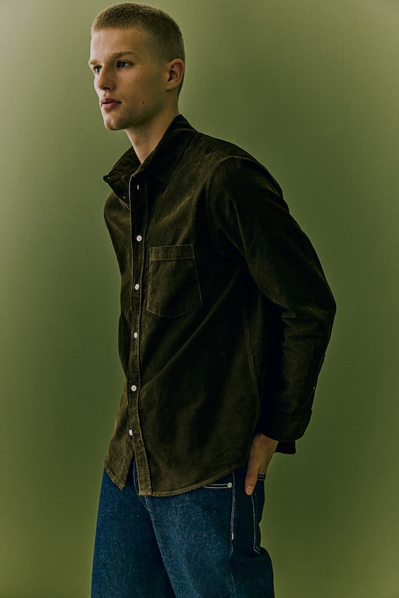 HM Cordhemd In Regular Fit