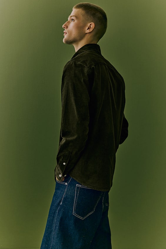 HM Cordhemd In Regular Fit