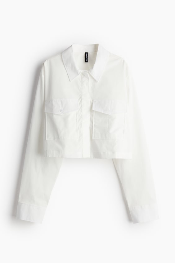 HM Crop-Bluse Im Cargostil