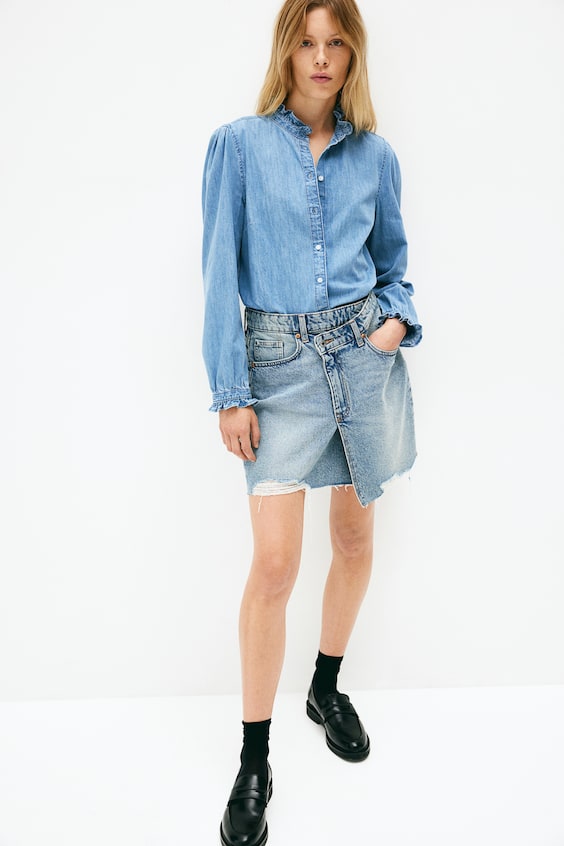 HM Denimbluse Mit Volants