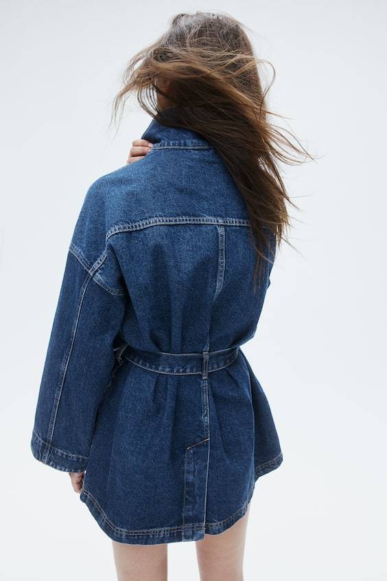 HM Denimjacke Mit Bindegürtel