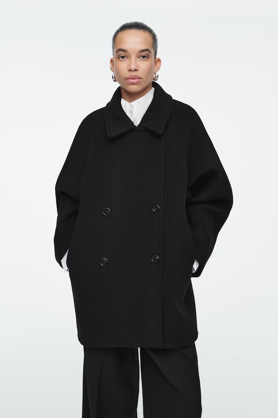 HM DOPPELREIHIGE OVERSIZED-CABANJACKE AUS WOLLE