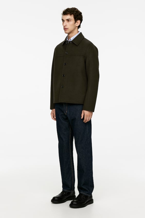 HM Doubleface-Jacke Aus Wollmischung