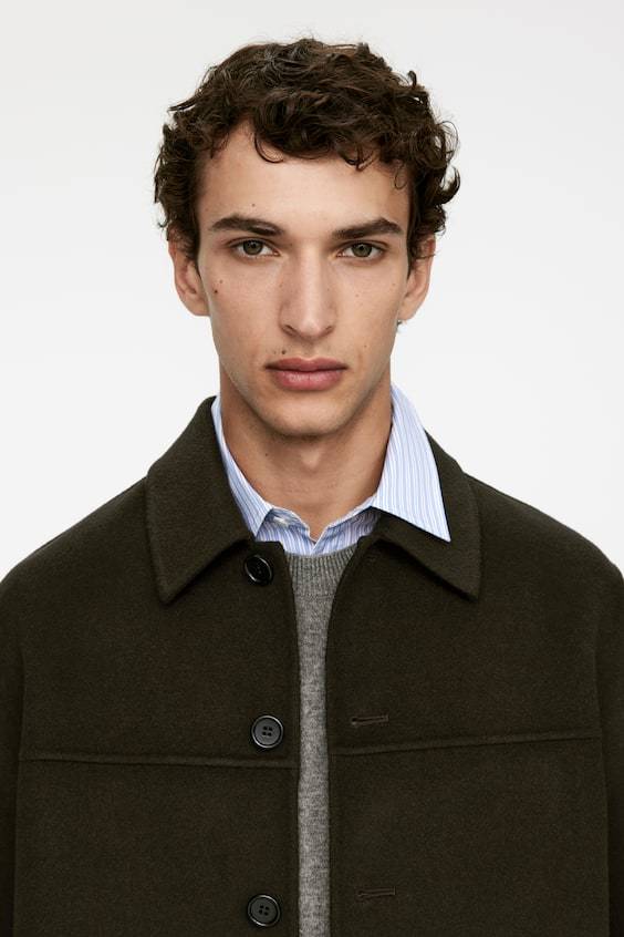 HM Doubleface-Jacke Aus Wollmischung