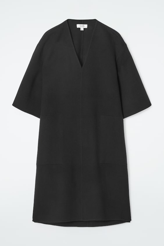 HM DOUBLEFACE-WOLLKLEID MIT V-AUSSCHNITT