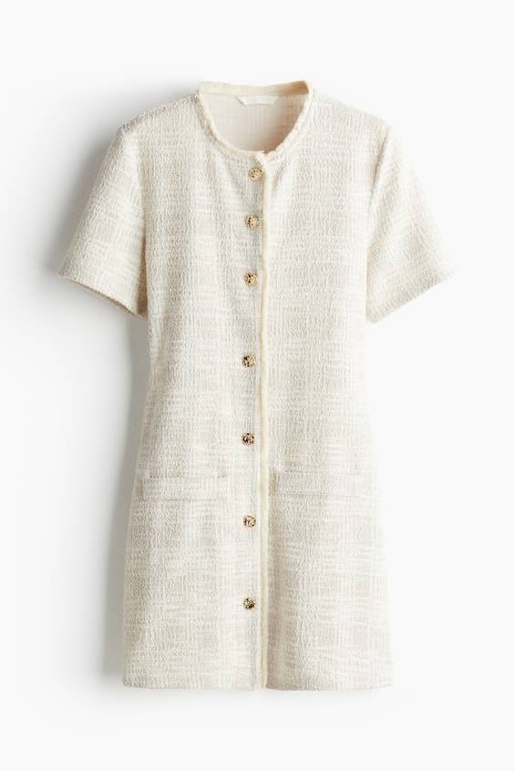 HM Durchgeknöpftes Kleid Aus Strukturjersey