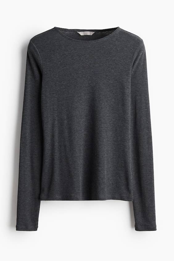 HM Durchscheinendes Jerseyshirt