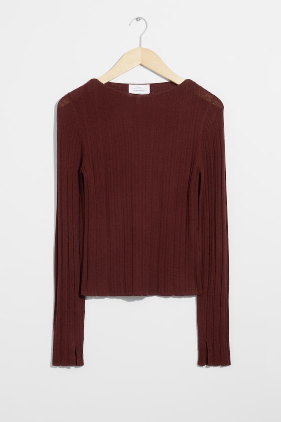 HM Durchscheinendes Oberteil Aus Merinowolle