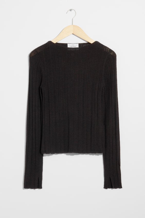 HM Durchscheinendes Oberteil Aus Merinowolle