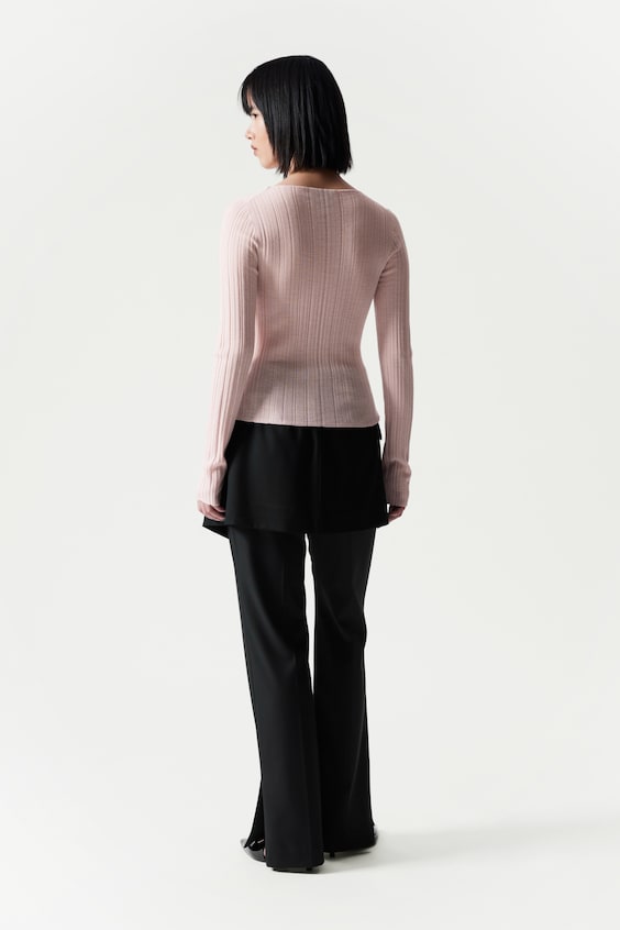 HM Durchscheinendes Oberteil Aus Merinowolle