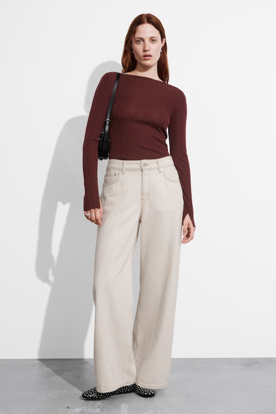 HM Durchscheinendes Oberteil Aus Merinowolle