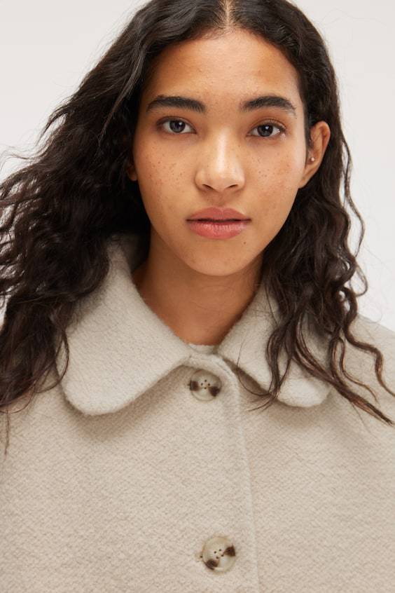 HM Einreihige Jacke Aus Wollmischung