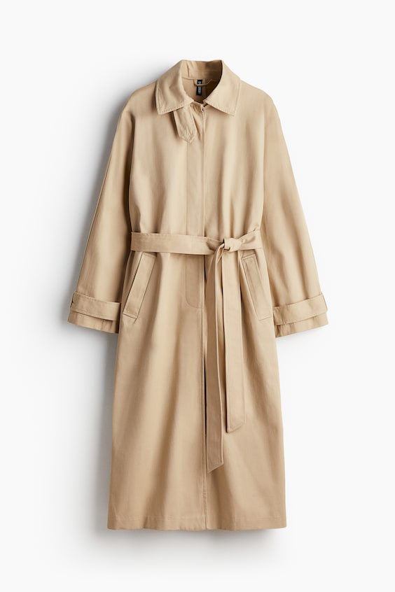 HM Einreihiger Trenchcoat Aus Twill