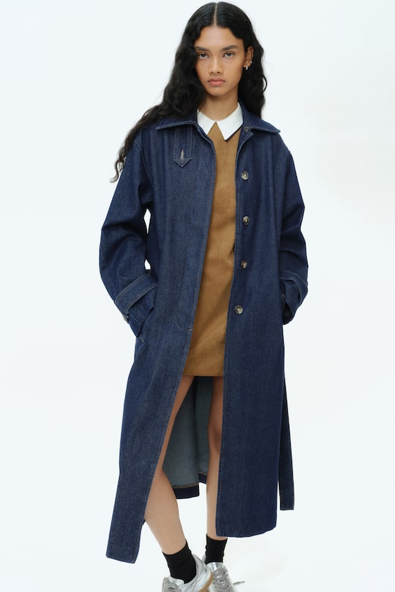 HM Einreihiger Trenchcoat Aus Twill