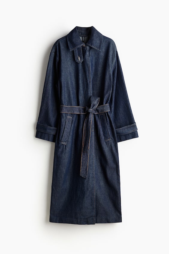 HM Einreihiger Trenchcoat Aus Twill