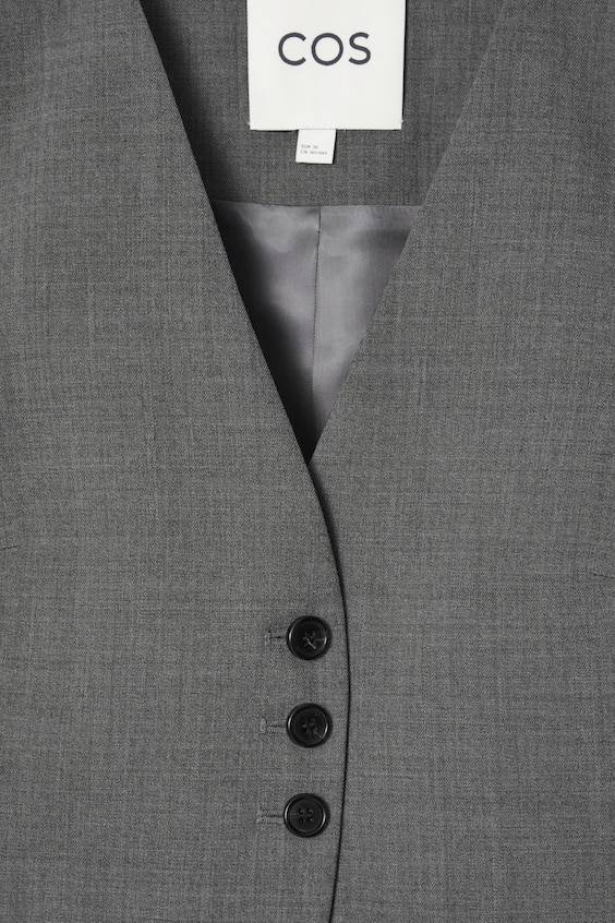 HM ELEGANTE LANGE WESTE AUS TWILL