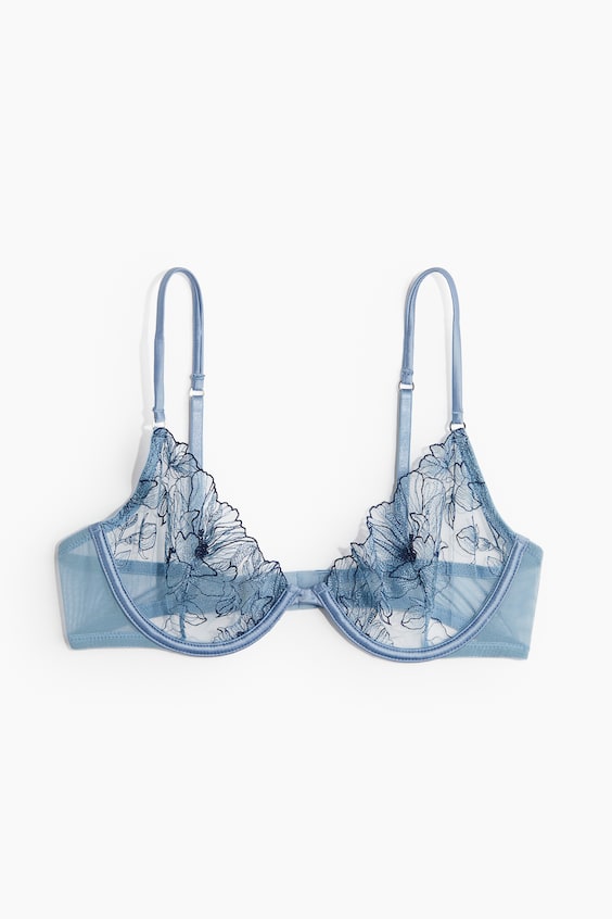 HM Embroidered Underwired Bra