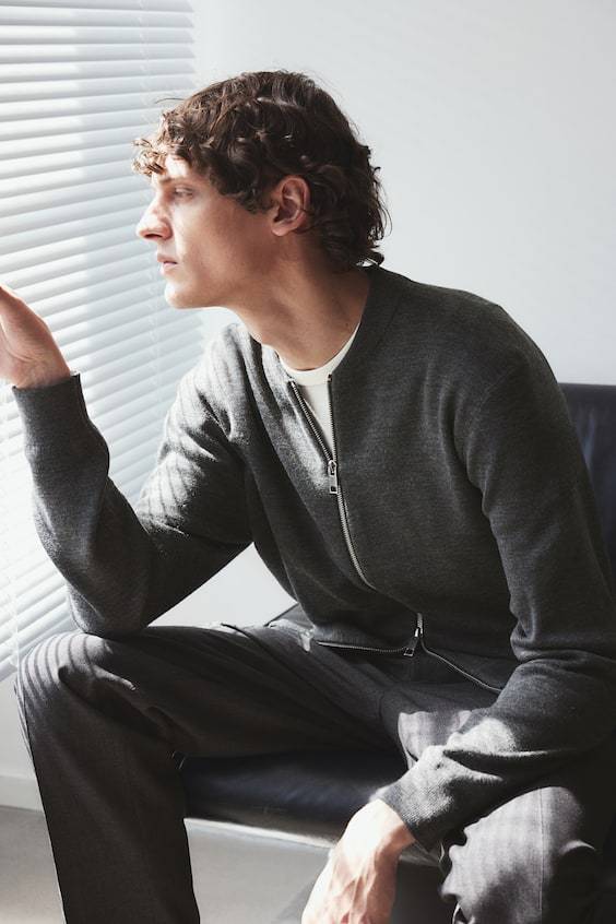 HM Feinstrick-Cardigan Im Pilotenlook In Slim Fit