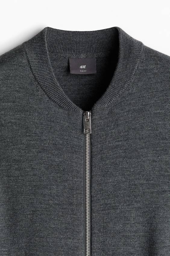 HM Feinstrick-Cardigan Im Pilotenlook In Slim Fit