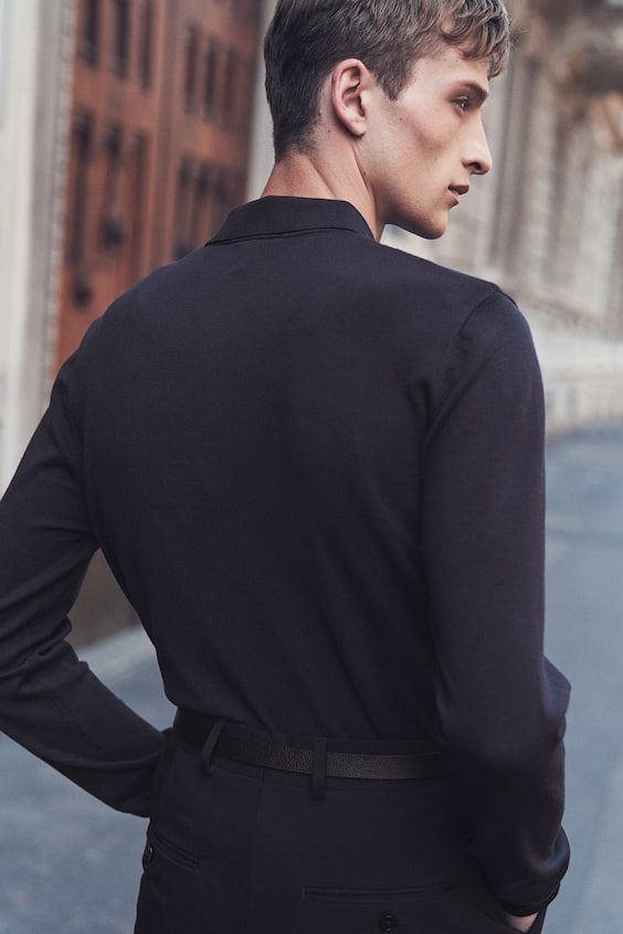 HM Feinstrick-Poloshirt In Slim Fit