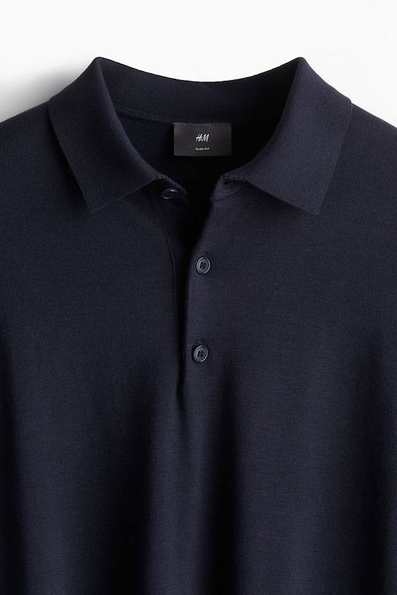 HM Feinstrick-Poloshirt In Slim Fit