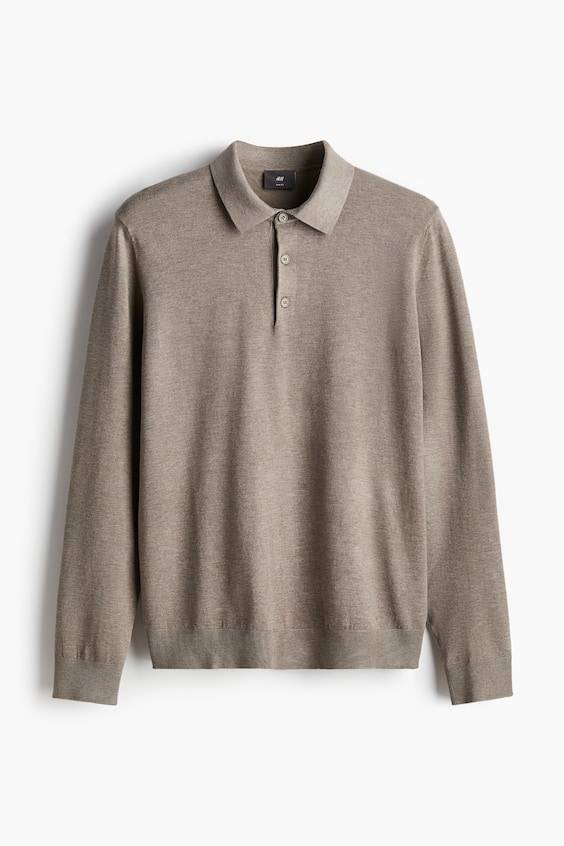 HM Feinstrick-Poloshirt In Slim Fit