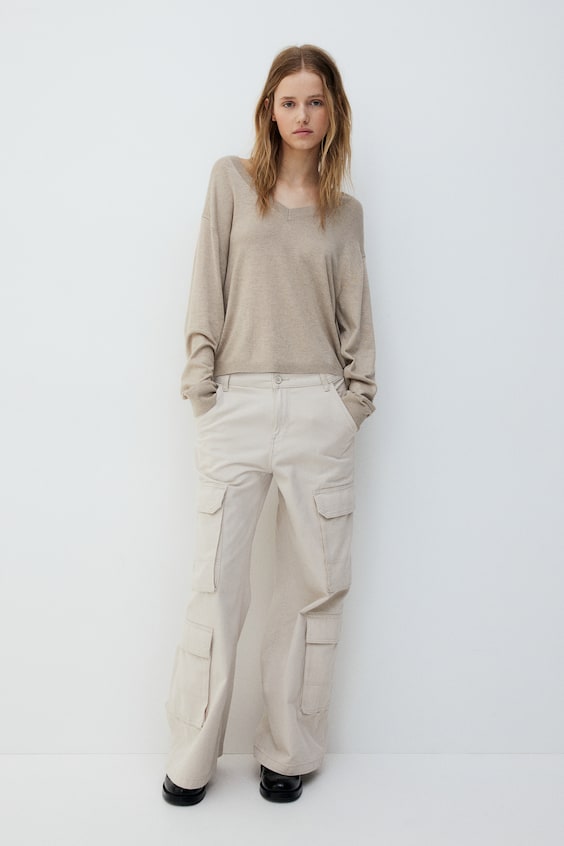 HM Feinstrick-Pullover Mit V-Ausschnitt