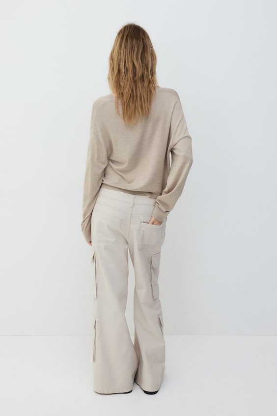 HM Feinstrick-Pullover Mit V-Ausschnitt