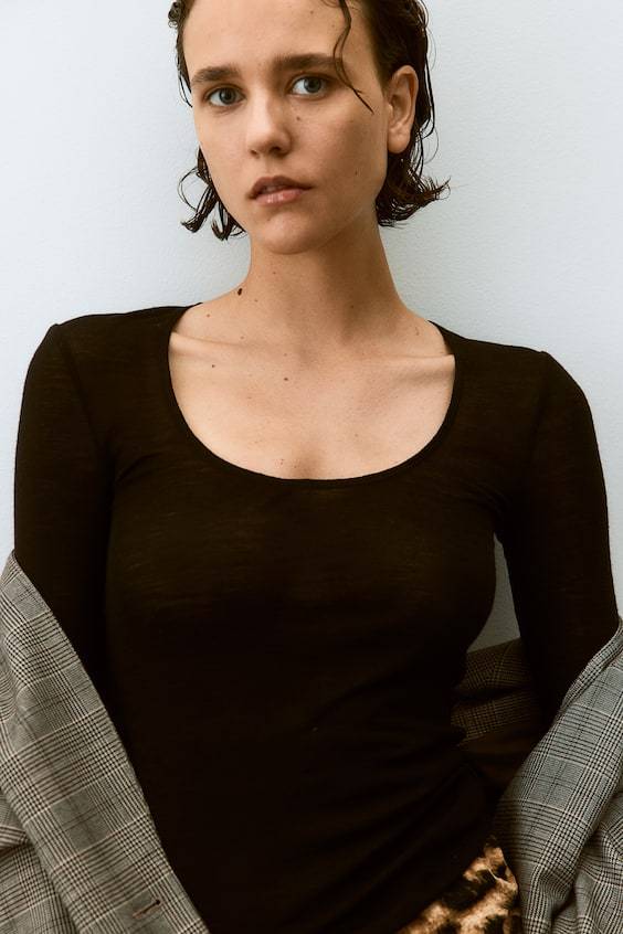 HM Feinstrick-Shirt Aus Wolle