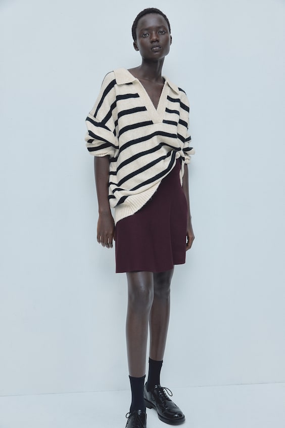 HM Feinstrickpullover Mit Kragen