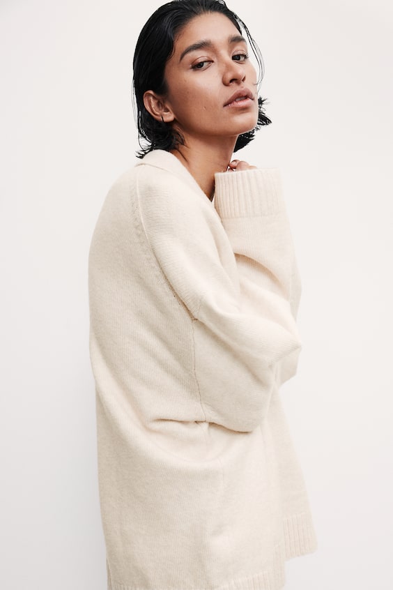 HM Feinstrickpullover Mit Kragen