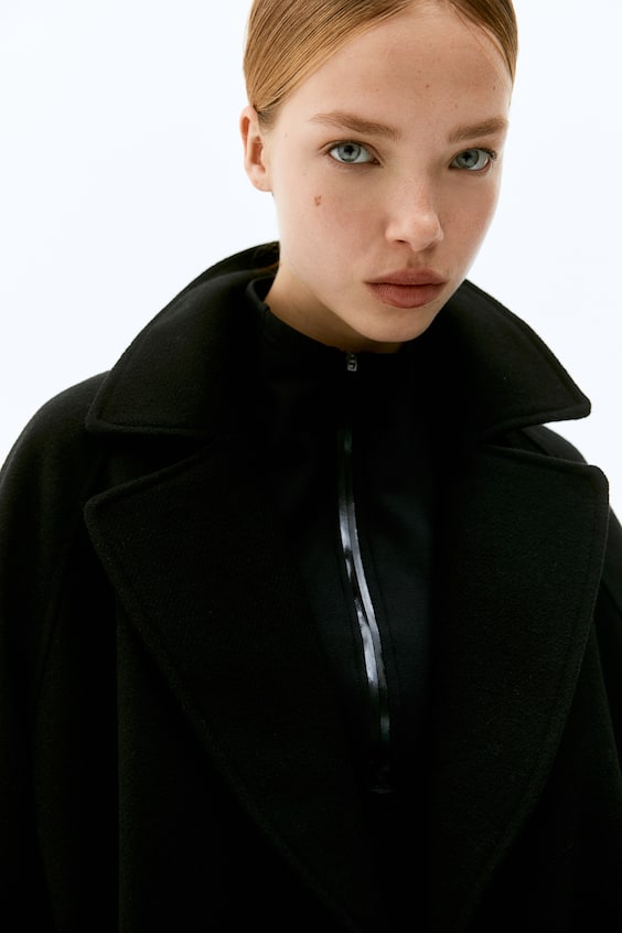 HM Filzmantel Mit Bindegürtel