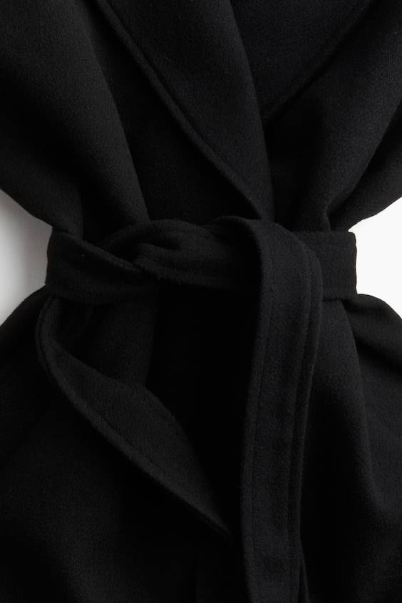 HM Filzmantel Mit Bindegürtel