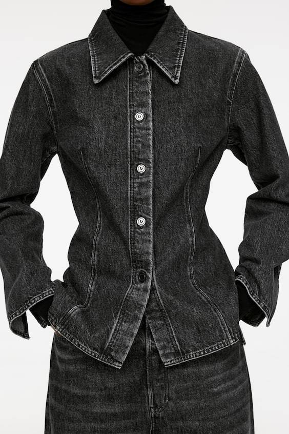 HM Fitted Denim Shirt