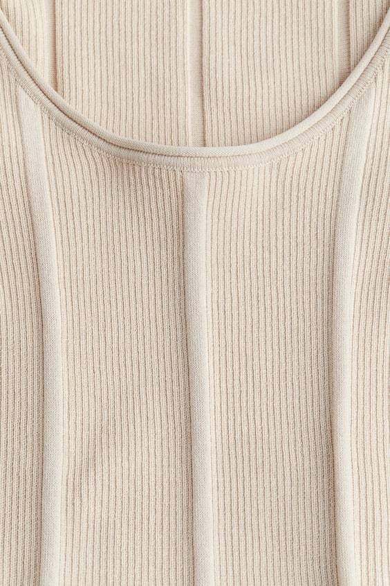 HM Flared-skirt Rib-knit Mini Dress