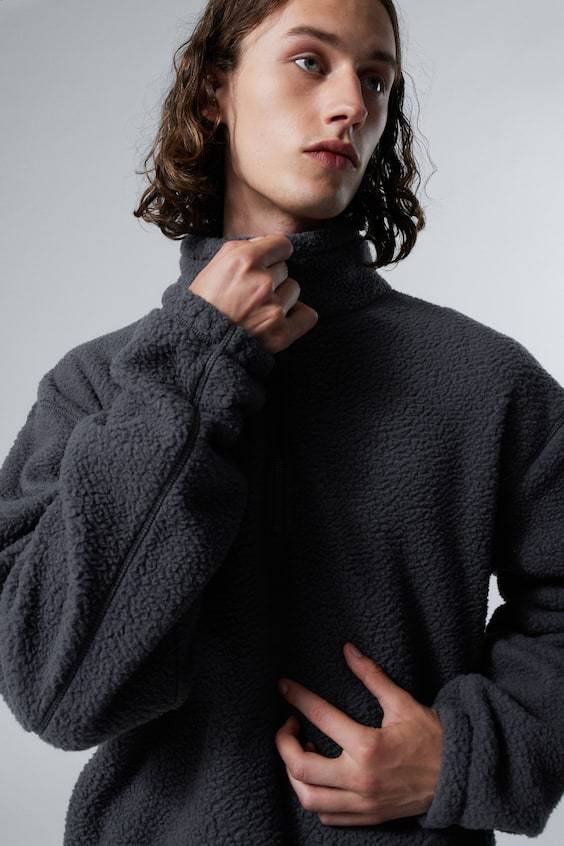 HM Fleece-Pullover Mit Half-Zip