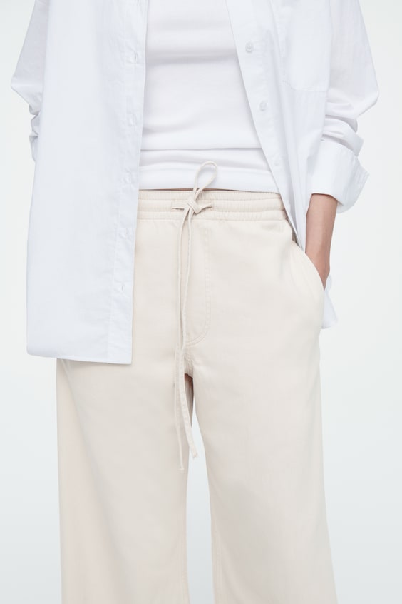 HM FLIESSENDE HOSE AUS DENIM MIT WEITEM BEIN