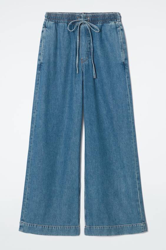 HM FLIESSENDE HOSE AUS DENIM MIT WEITEM BEIN