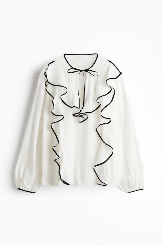 HM Flounced Crêpe Blouse