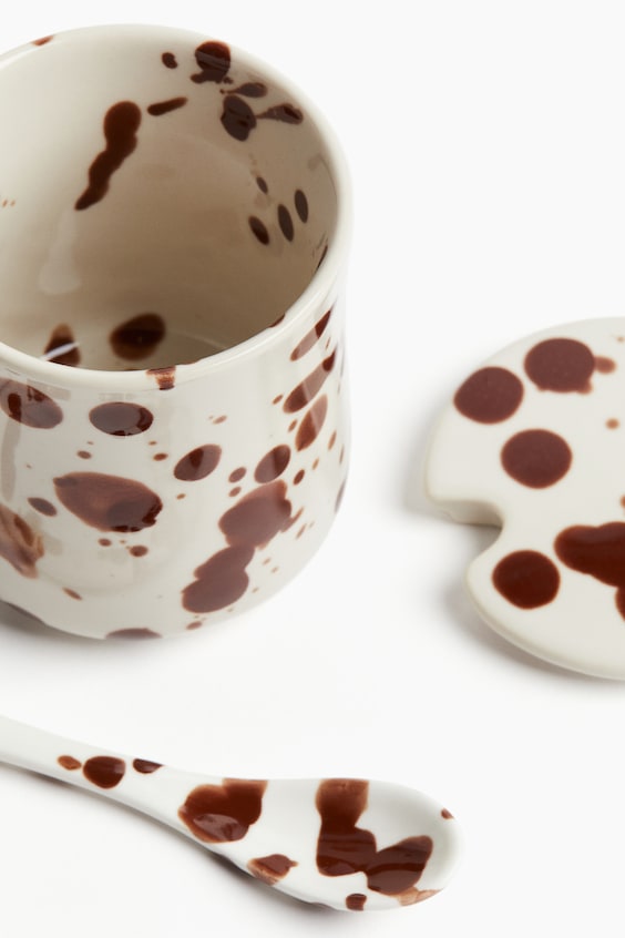 HM Gemusterte Dose aus Steingut