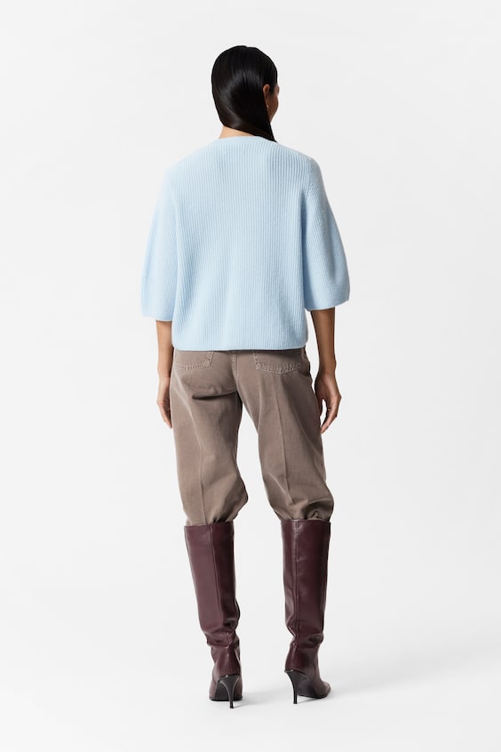 HM Gerippte Strickjacke Aus Merinowolle