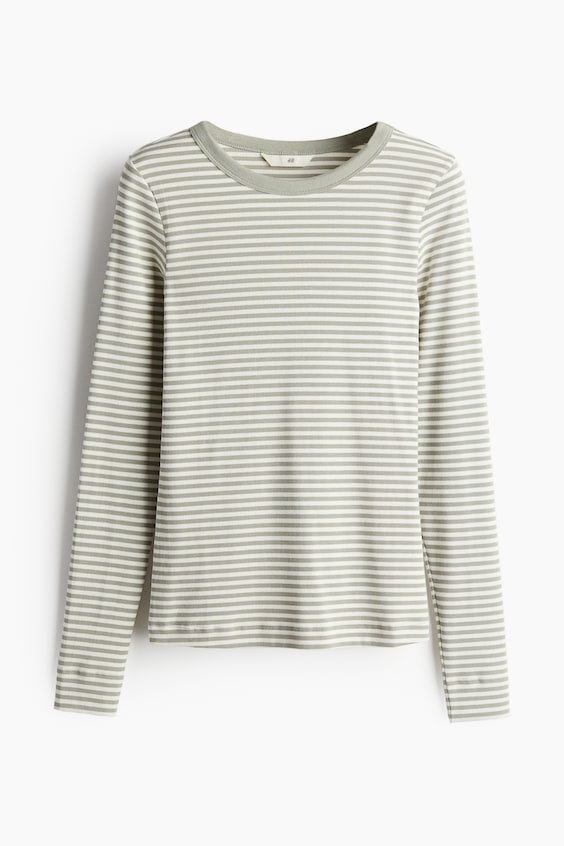 HM Geripptes Jerseyshirt