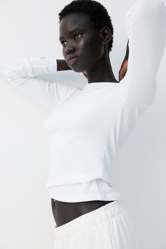 HM Geripptes Jerseyshirt